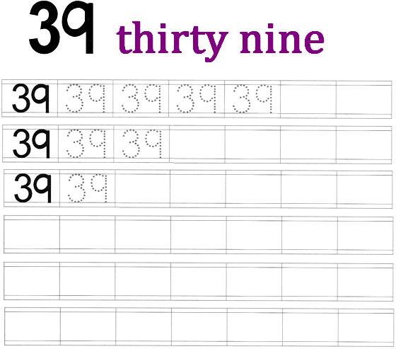 printable worksheet on number 39 are perfect for learning numbers.