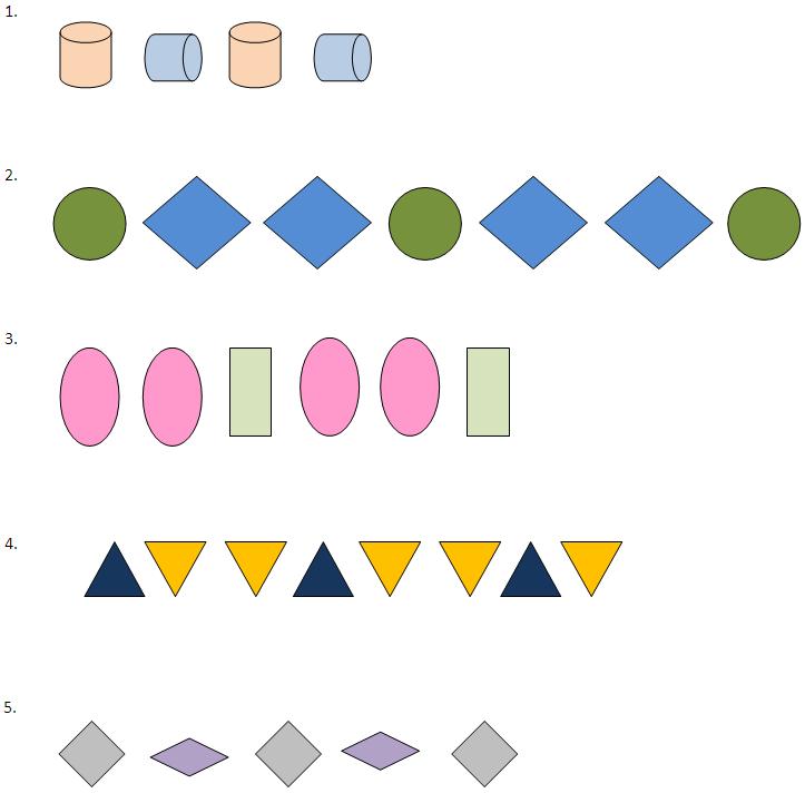 Recognize the sequence or pattern and then find the next given objects