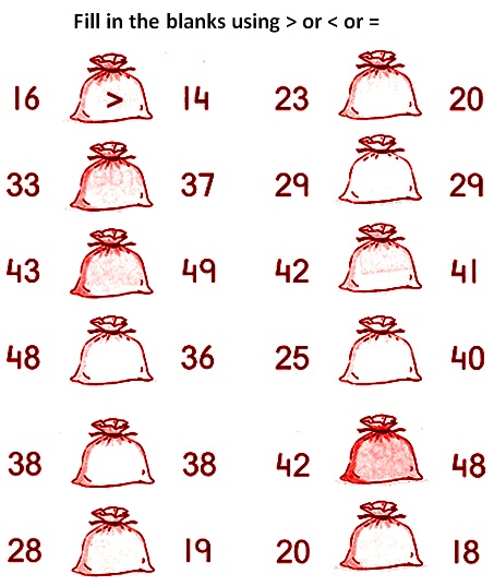 Greater Or Less Than And Equal To Bigger Number Smaller Number 