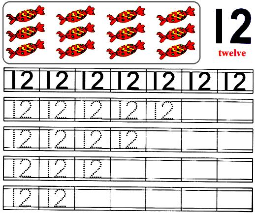 Worksheet On Number 12 Preschool Number Worksheets Number 12