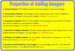 Properties of Adding Integers
