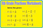 5th Grade Fractions Worksheets