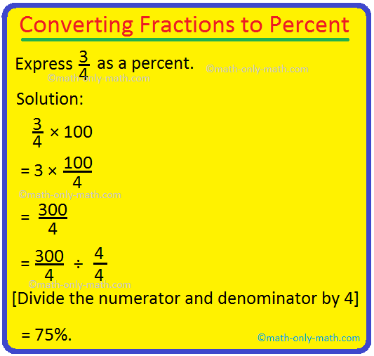 To Convert A Fraction Into A Percentage Converting Fraction To Percent