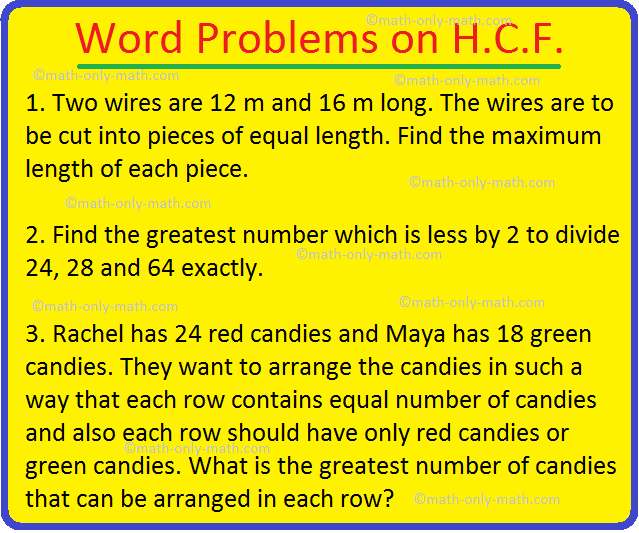 problem solving lcm and hcf