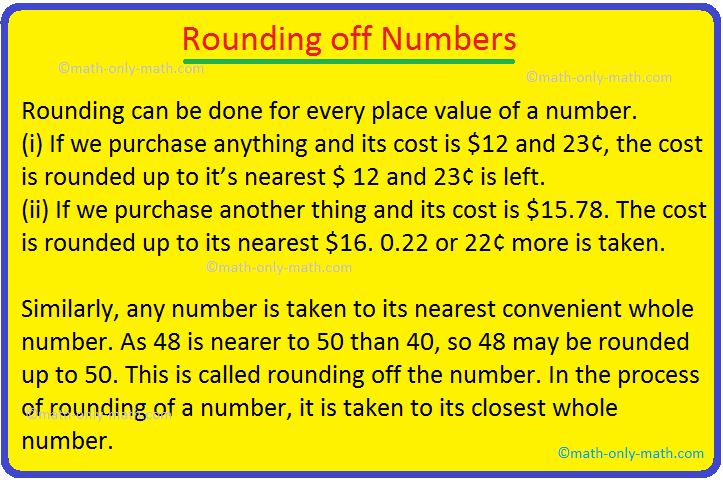 rounding off numbers nearest multiple of 10 nearest whole number