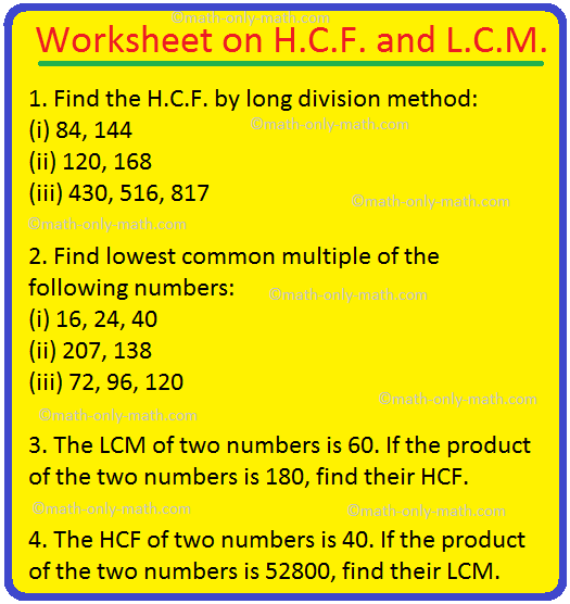Grade 5 Factoring Worksheets Lowest Common Multiple Lcm K5 Learning Grade 6 Math Worksheet