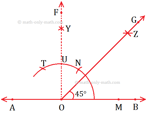 Construct an Angle Measuring 45°