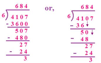 Division Of Four Digit By A One Digit Numbers Four Fundamental Operations