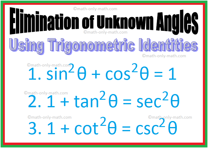 Elimination of Unknown Angles | Using Trigonometric Identities